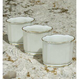 3 Rosenthal Classic Rose Cigarette Match Holder Toothpick Porcelain Gold Trim
